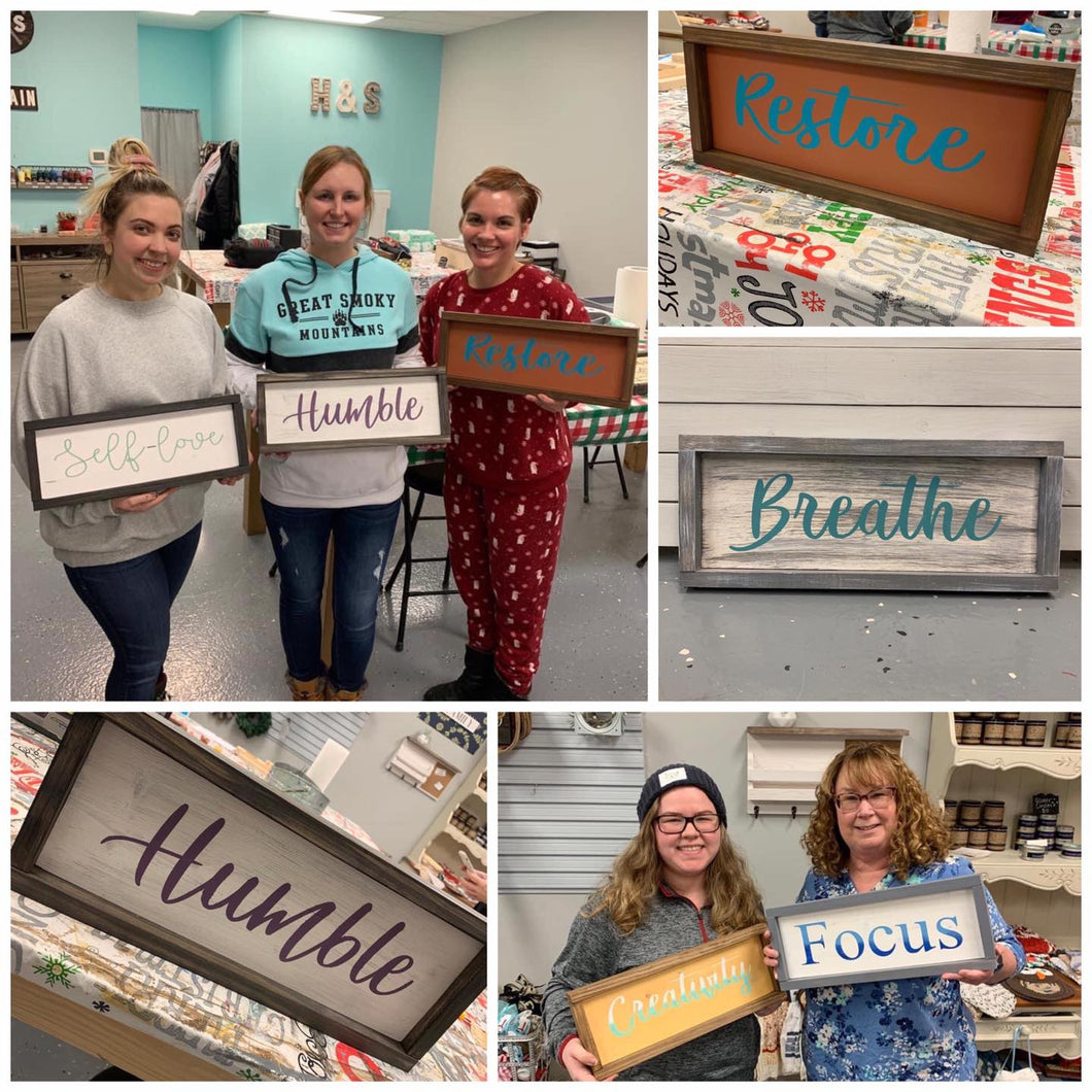Framed Inspirational Word Sign