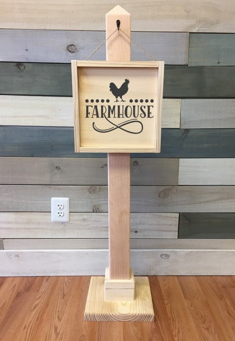 Wreath Stand, Sign Holder, Farmhouse Style, 45 Tall Porch Stand